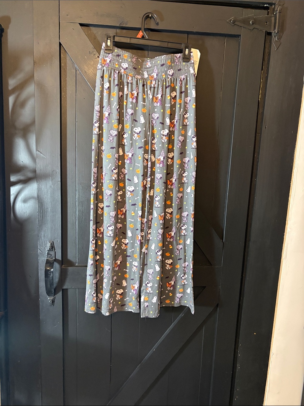 munki munki Gray Maxi Skirt with Purple and Orange Prints